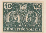 110 Projekt konkursowy barwa zielona- Jan Ogórkiewicz Polskie Marki Pocztowe 1918 rok