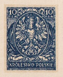 114 Projekt konkursowy barwa niebieska- Antoni Dzierzbicki Polskie Marki Pocztowe 1918 rok