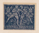 080 Projekt konkursowy barwa niebieska- J. Sosnkowski, B. Pniewski Polskie Marki Pocztowe 1918 rok