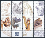 4929-4932 przywieszka typ III nad znaczkiem czyste** Zwierzęta małe i duże