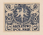 076 Projekt konkursowy barwa niebieska- Józef Tom Polskie Marki Pocztowe 1918 rok