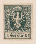 137 Projekt konkursowy barwa zielona- H. Oderfeld i N. Romanus Polskie Marki Pocztowe 1918 rok