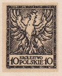 135 Projekt konkursowy barwa czarna- H. Oderfeld i N. Romanus Polskie Marki Pocztowe 1918 rok