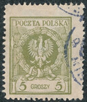 0185 a oliwkowy kasowany Orzeł w wieńcu
