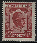 0226 a ciemnokarminowy czysty** 60 rocznica urodzin marszałka Józefa Piłsudskiego