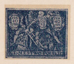 079 Projekt konkursowy barwa niebieska- J. Sosnkowski, B. Pniewski Polskie Marki Pocztowe 1918 rok