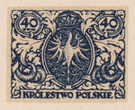 061 Projekt konkursowy barwa niebieska- Józef Tom Polskie Marki Pocztowe 1918 rok