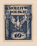 004 Projekt konkursowy barwa niebieska- Edmund Bartłomiejczyk Polskie Marki Pocztowe 1918 rok