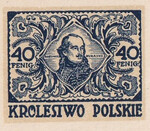 119 Projekt konkursowy barwa niebieska- Antoni Dzierzbicki Polskie Marki Pocztowe 1918 rok