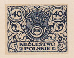 074 Projekt konkursowy barwa niebieska- Józef Tom Polskie Marki Pocztowe 1918 rok