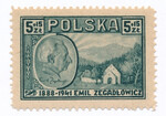 0419 b papier szary średni guma żółta ząbkowanie 11 czysty** Emil Zegadłowicz