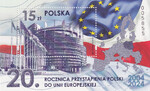 5383 Blok 382 czysty** 20.rocznica przystąpienia Polski do Unii Europejskiej numerator 5855