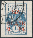 Litwa Środkowa 25 A bx ultramaryna kasowany