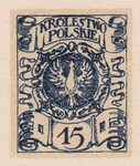 062 Projekt konkursowy barwa niebieska- Ludwik Sokołowski Polskie Marki Pocztowe 1918 rok