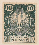 106 Projekt konkursowy barwa zielona- Jan Ogórkiewicz Polskie Marki Pocztowe 1918 rok