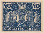110 Projekt konkursowy barwa niebieska- Jan Ogórkiewicz Polskie Marki Pocztowe 1918 rok