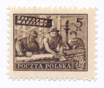 0513 a ciemnobrązowy papier średni jednolity ZL 12¾:10¾ gwarancja czysty**  Wydanie na odbudowę Warszawy