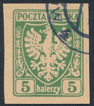 0057 kasowany Orzeł na tarczy heraldycznej