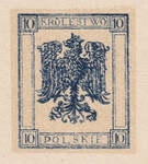 054 Projekt konkursowy barwa niebieka- Lucjan Krongold Polskie Marki Pocztowe 1918 rok