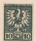 107 Projekt konkursowy barwa zielona- Jan Ogórkiewicz Polskie Marki Pocztowe 1918 rok