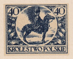 094 Projekt konkursowy barwa niebieska- Edmund John Polskie Marki Pocztowe 1918 rok