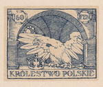 019 Projekt konkursowy barwa niebieska- Ludwik Gardowski  Polskie Marki Pocztowe 1918 rok