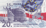 5383 Blok 382 numerator 021400 czysty** 20. rocznica przystąpienia Polski do Unii Europejskiej