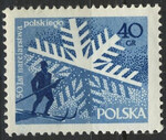 0851 a papier średni guma biała czysty** 50-lecie narciarstwa polskiego