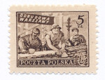 0513 b jasnobrązowy papier średni jednolity ZL 11¼:12 gwarancja czysty** Wydanie na odbudowę Warszawy
