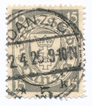 WMG 189 aw jasnoszary kasowany Herb Gdańska w owalu