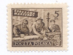 0513 c żółtobrązowy papier średni jednolity ZL 12¾:10¾ gwarancja czysty**  Wydanie na odbudowę Warszawy