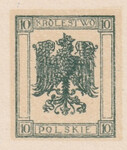 054 Projekt konkursowy barwa zielona- Lucjan Krongold Polskie Marki Pocztowe 1918 rok