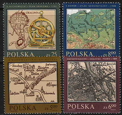 Znaczki Pocztowe. 2696-2699 czysty** Pomniki polskiej kartografii
