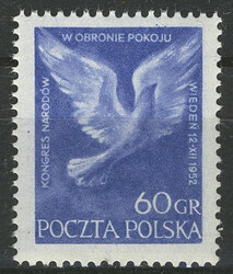 0652 a papier biały średni gładki guma biała czysty** Światowy Kongres Obrońców Pokoju w Wiedniu