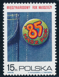 2821 czysty** Międzynarodowy Rok Młodzieży