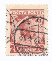 226 c matowokarminowy kasowany 60 rocznica urodzin marszałka J.Piłsudskiego