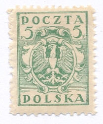 0086 B by jasnozielony papier żeberkowany poziomo ZL 11½ gwarancja czysty** Wydanie markowe