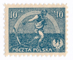 0125 I cl niebieski papier prążkowany pionowo ZL 9 gwarancja czysty** Wydanie obiegowe Siewca