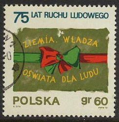 znaczek pocztowy 1859 kasowany 75-lecie ruchu ludowego w Polsce
