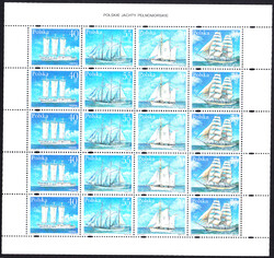 3429-3432 Arkusik perforowany lewy margines czysty** Polskie jachty pełnomorskie