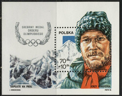 Znaczek Pocztowy. 3007 Blok 136 czysty** Srebrny medal Orderu Olimpijskiego dla Jerzego Kukuczki