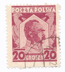 226 b karminowy kasowany 60 rocznica urodzin marszałka J.Piłsudskiego