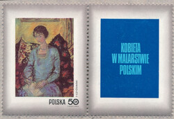 1964 przywieszka z prawej strony czyste** Dzień Znaczka - kobieta w malarstwie polskim