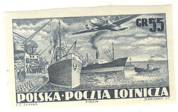 0590 Aa papier średni biały gładki guma biała czysty** wydanie na przesyłki lotnicze