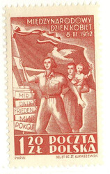 0587 b papier biały średni guma żółtawa czysta** Międzynarodowy Dzień Kobiet