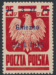 354 b papier żółtawobiały średni gładki guma żółtawa błyszcząca czysty** Wyzwolenie dziesięciu miast