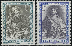Znaczki Pocztowe. 2983-2984 czyste** Poczet królów i książąt polskich (II) - Bolesław Chrobry , Mieszko II 