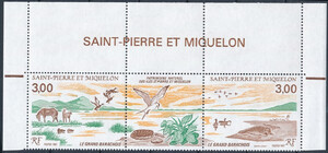 Saint-Pierre Miquelon Mi.0554-555 pasek górny margines czysty** 