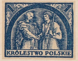 113 Projekt konkursowy barwa niebieska- Jan Ogórkiewicz Polskie Marki Pocztowe 1918 rok