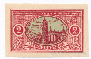 Litwa Środkowa 35 A w papier średni gładki gwarancja czyste** Różne rysunki
